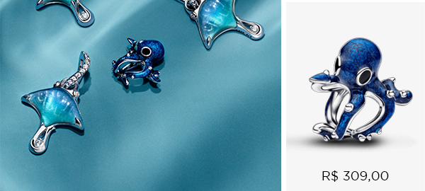 Charm Prata Polvo Azul Brilhante