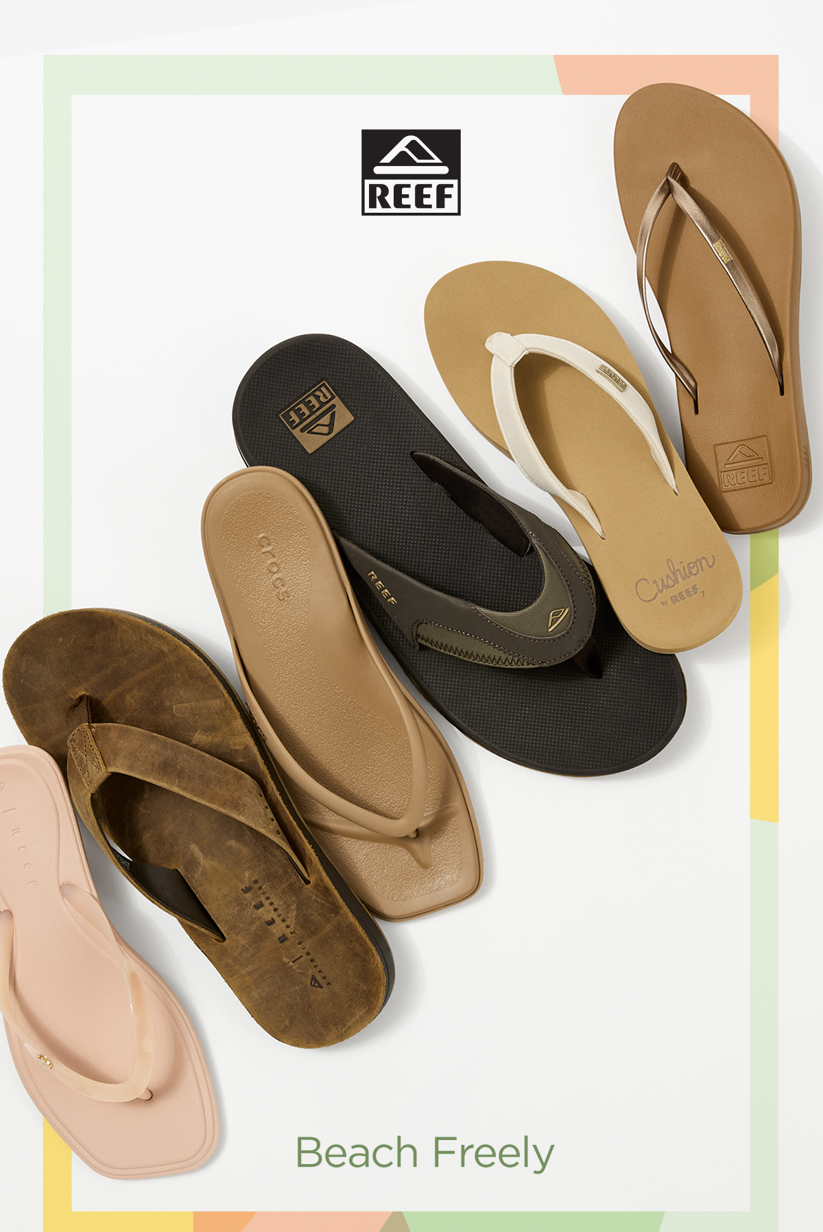 Reef | Lineup Display of Assorted Reef Sandal Styles