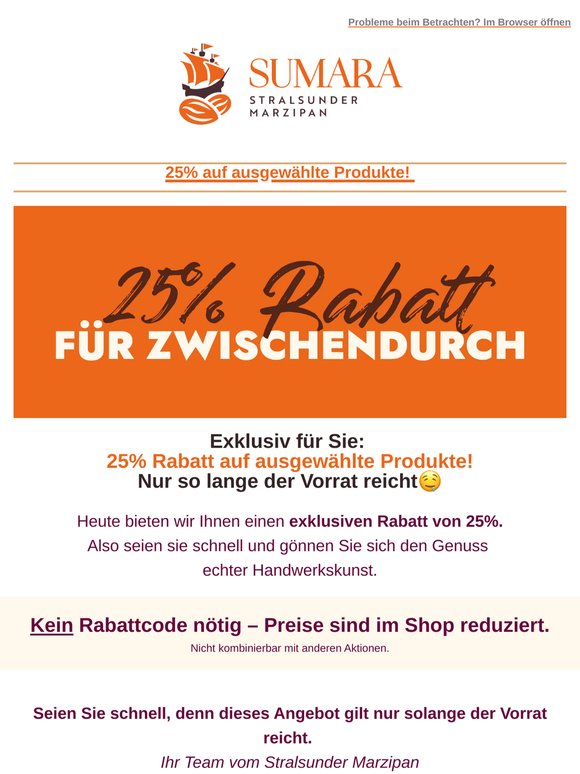 25% Rabatt auf ausgewählte Artikel 😍