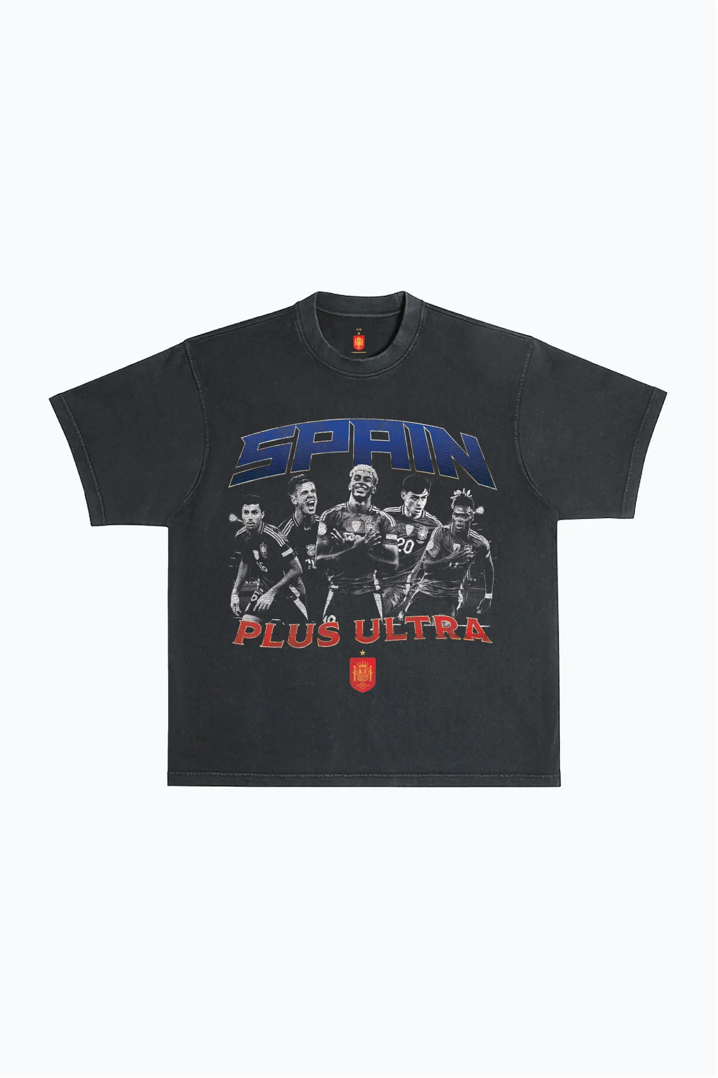 Image of Spain Team Heavyweight Garment Dyed T-Shirt - Black