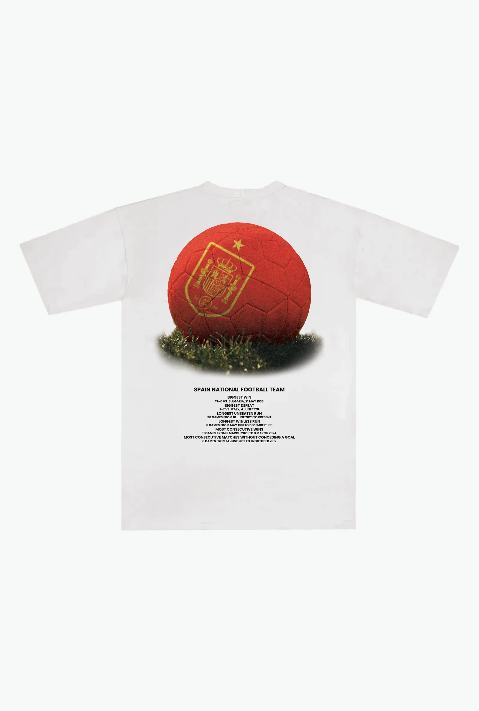 Image of Spain Football Heavyweight T-Shirt - White