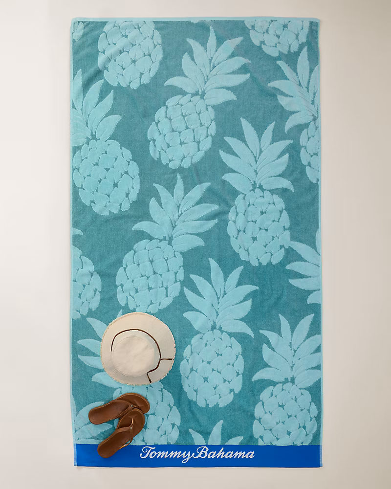 Image of Pineapple Mix Woven Oversized Beach Towel