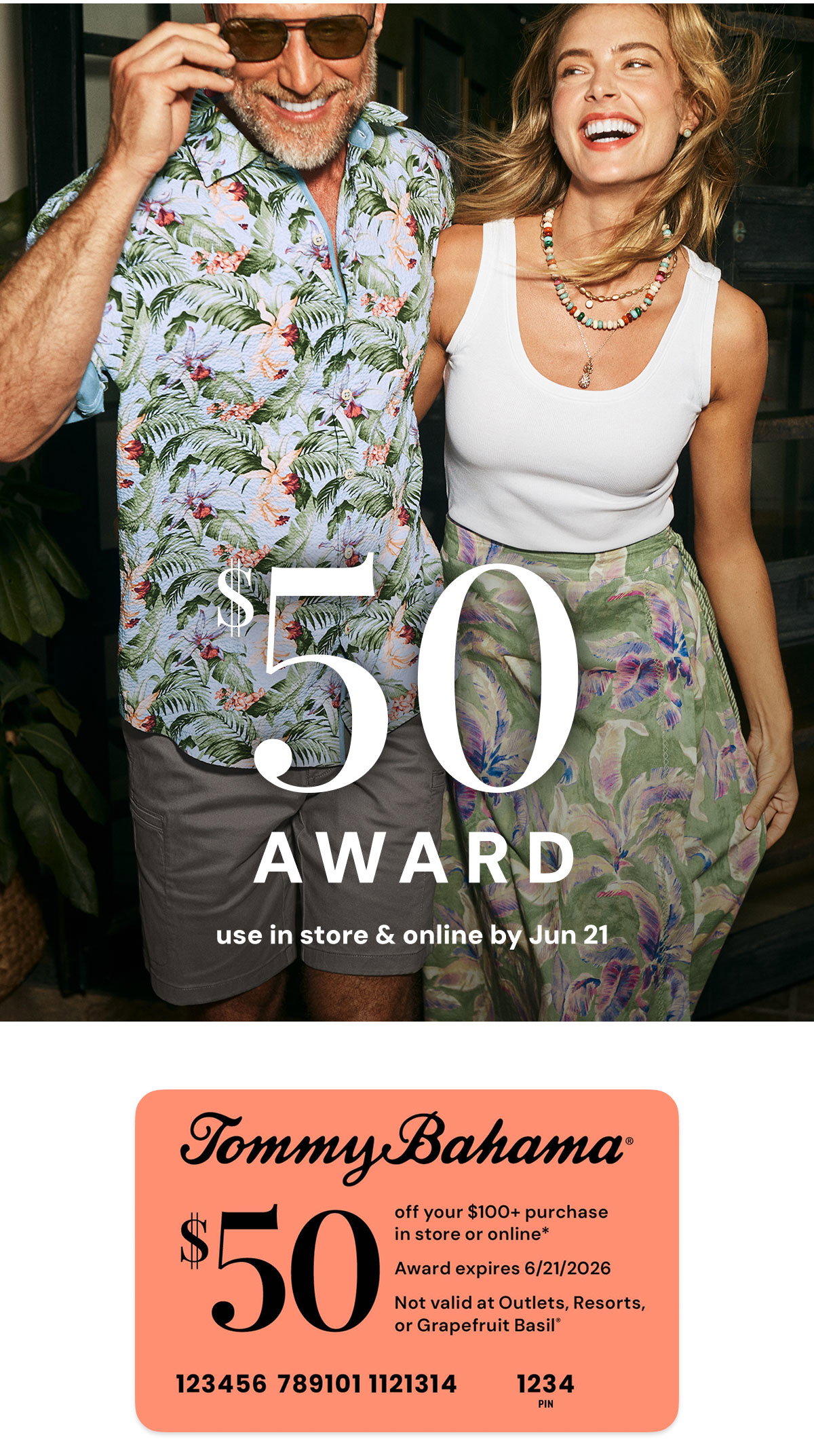 best. summer. ever. $50 Award use in store & online by Jun 21