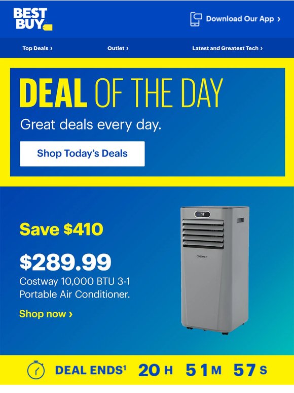 Beat the heat: 59% off portable AC—ends tonight. ❄️