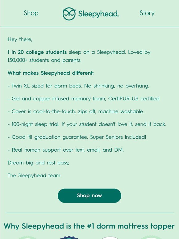 Discover Why Parents (and Students) Choose Sleepyhead!