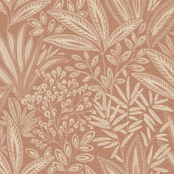 Sahara Leaf Wallpaper Burnt Orange Crown M1783