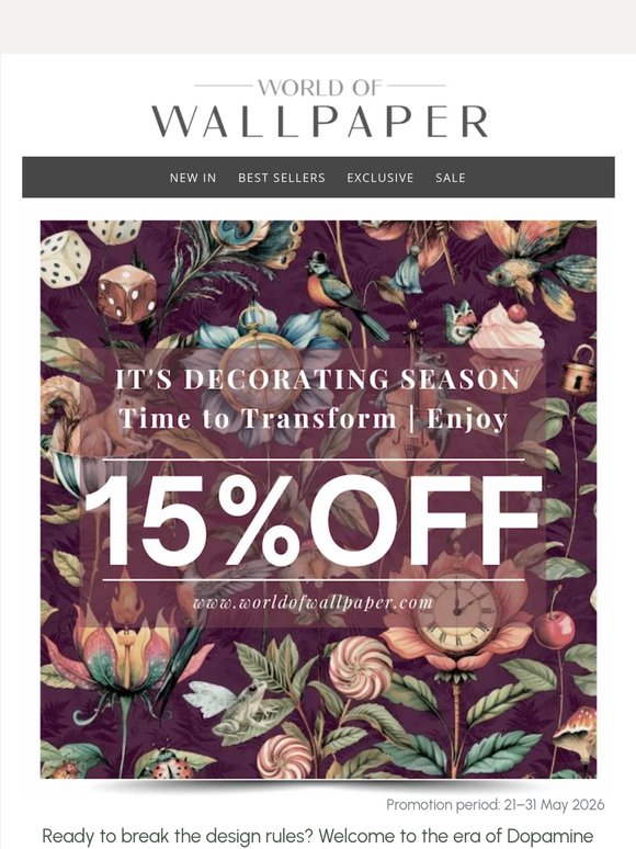 Last chance to get 15% off on (almost) everything in May