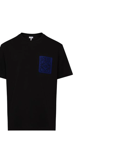 Loewe Blue Anagram Fake Pocket T-Shirt in Black