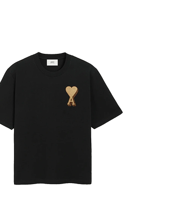 Ami Paris De Coeur Heavy Cotton T-shirt in Black