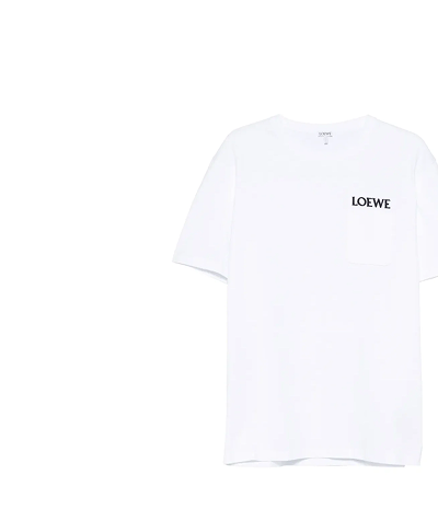 Loewe Pocket Embroidered Logo T-Shirt in White