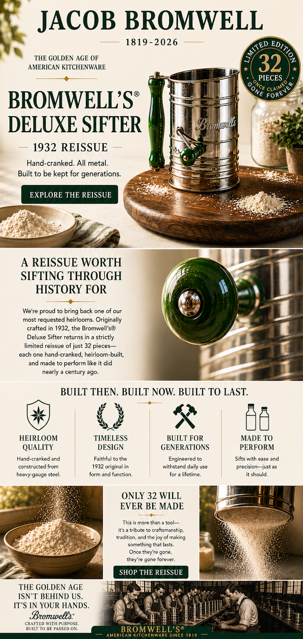 Bromwell’s® Deluxe Sifter — 1932 Reissue