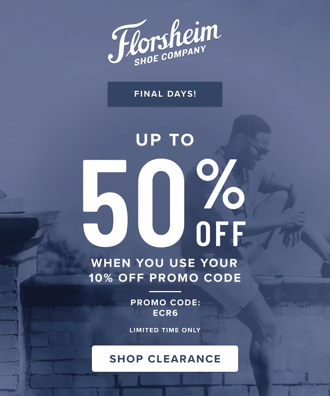 Up to 50% off select styles when you use your 10% off promo code. Limited time only.