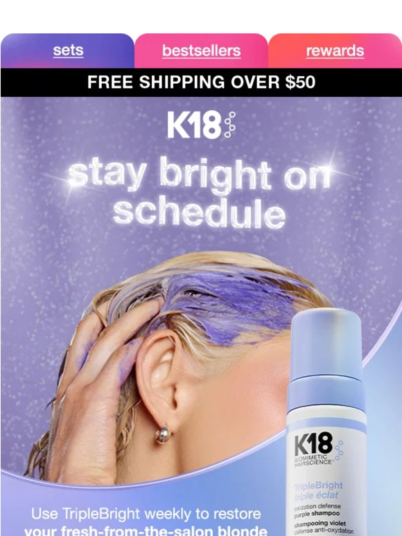 how often to use TripleBright purple shampoo?