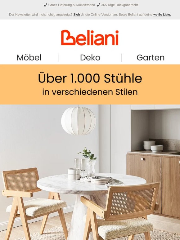 Finde deinen perfekten Stuhl aus über 1.000 Designs 🪑