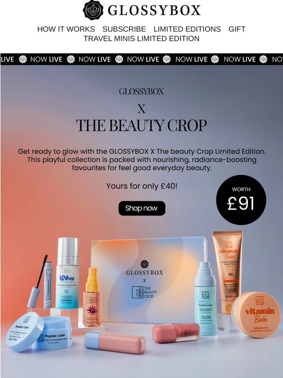 Now Live: GLOSSYBOX X THE BEAUTY CROP