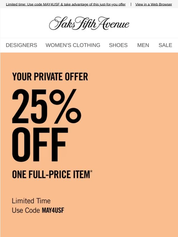 Your private offer: 25% off one item + Heels we think you'll love