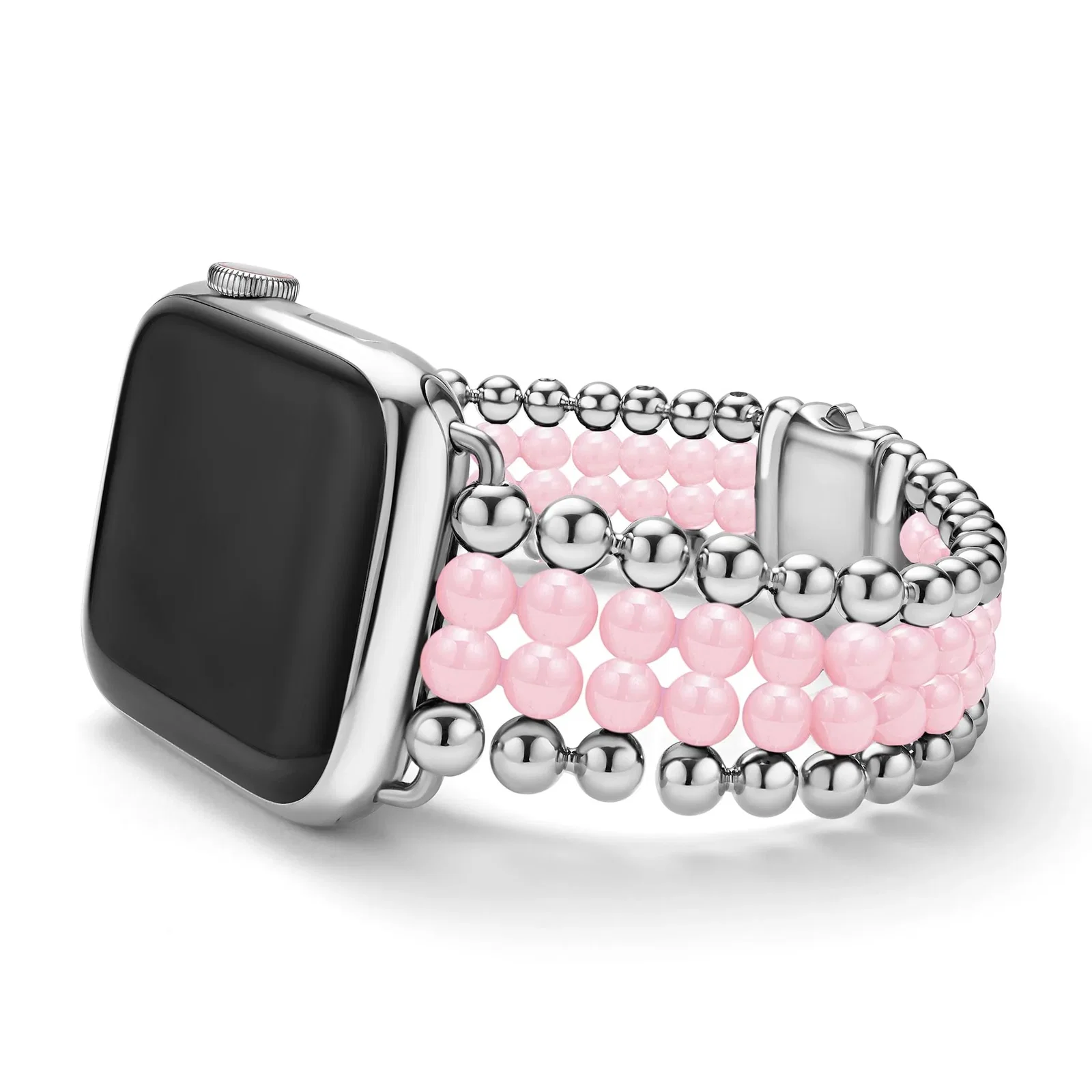 Image of Smart Caviar Pink Ceramic and Stainless Steel Infinite Watch Bracelet 38-45mm