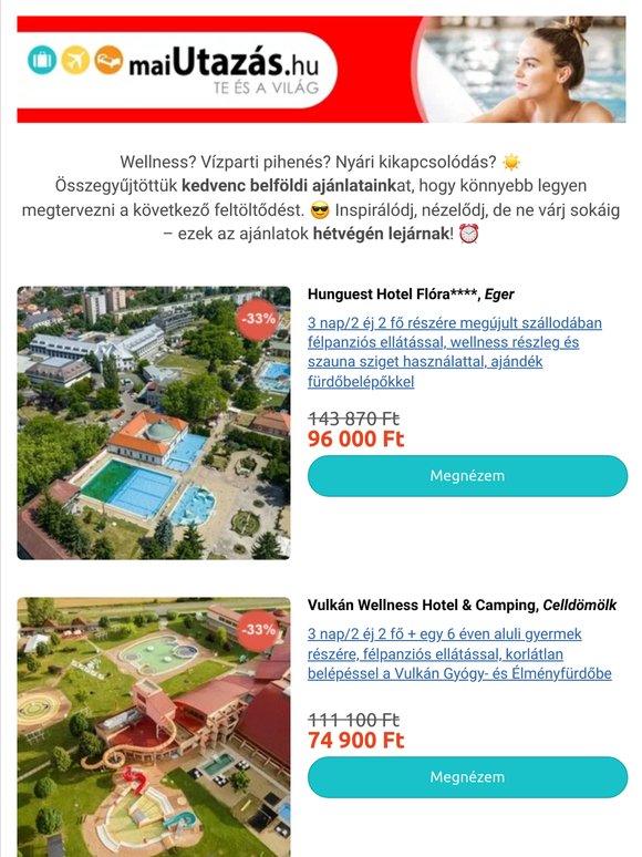 ☀️ —, vasárnapig még elcsípheted a legjobb belföldi pihenéseket! ⏳