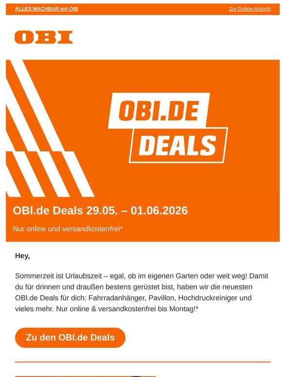 🌞 Sommer, Sonne, OBI.de Deals Alarm!