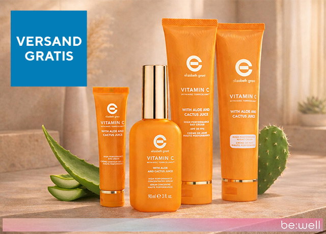 Tagesangebot: 281120 ELIZABETH GRANT Vitamin C mit Aloe Tages- u. Nachtcreme je 100 ml,Serum 90 ml, Augencreme 30 ml