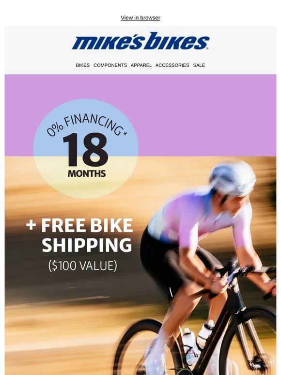 Pssst... Free bike shipping is active