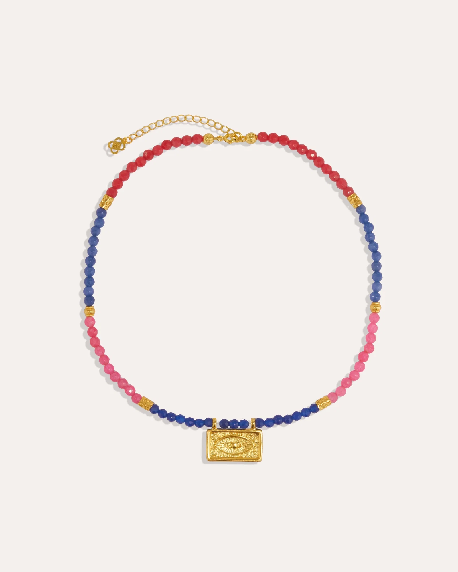 Image of Arden Evil Eye Gemstone Beaded Necklace