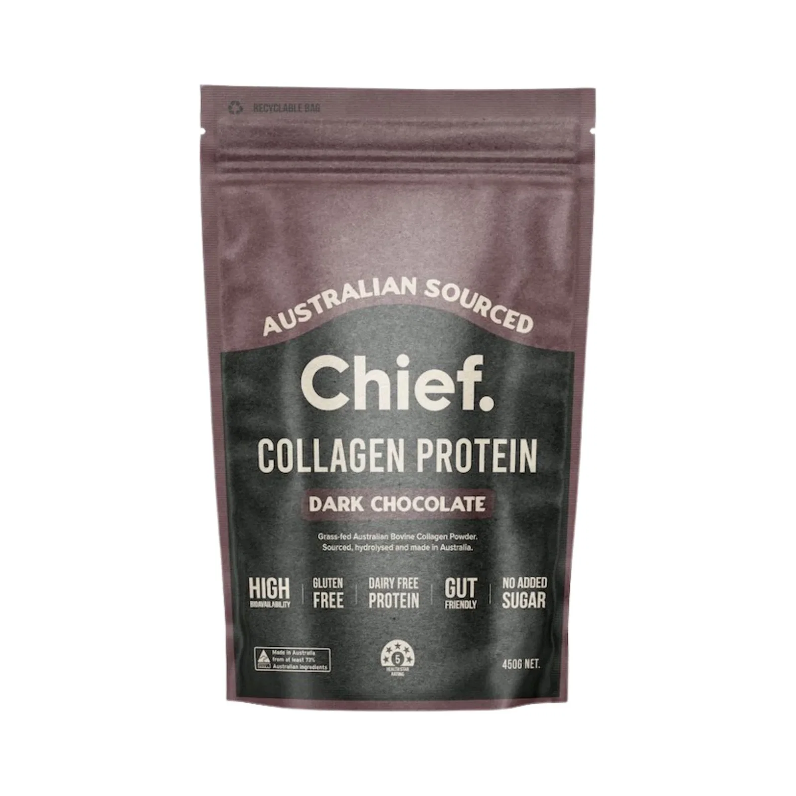 Image of Chief Nutrition Australian Collagen Protein Dark Chocolate 450g
