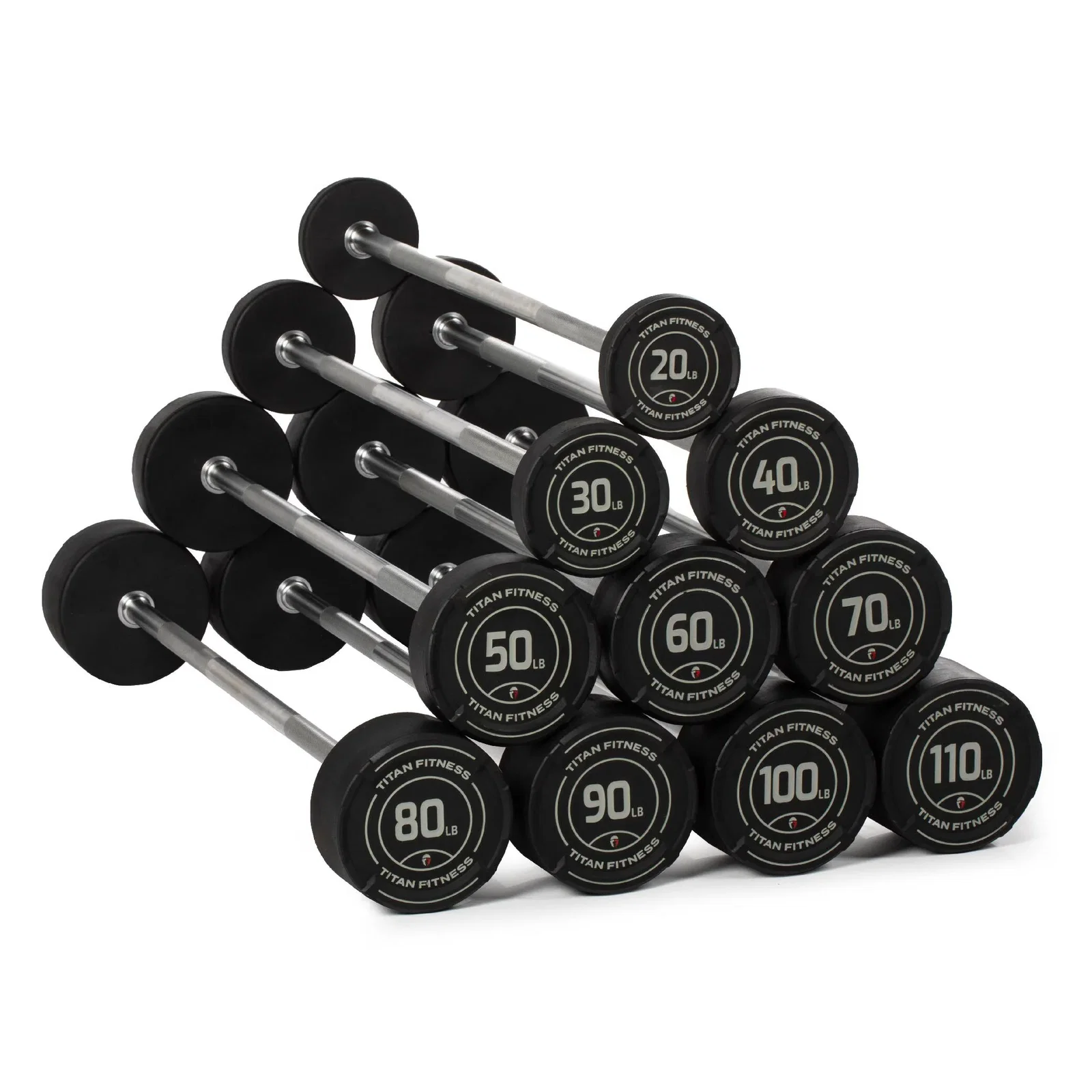 Image of 20 LB – 110 LB Straight Fixed Urethane Barbells