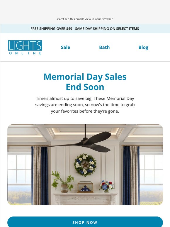 Last Chance for Memorial Day Savings
