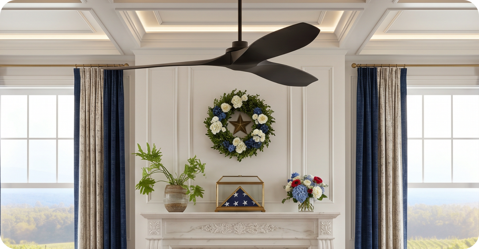 Collins Coastal Smart 60" Indoor/Outdoor Ceiling Fan in Midnight Black