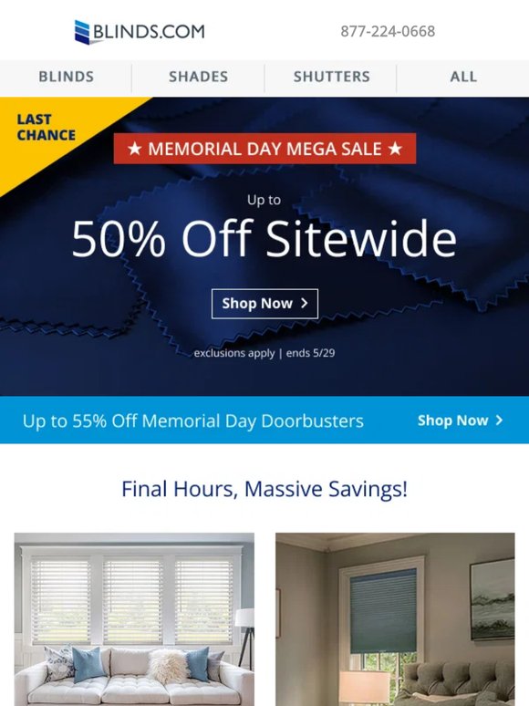 ⏳ Last chance for 50% off Memorial Day!