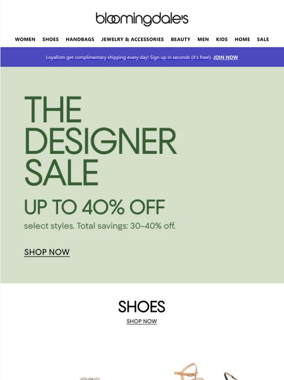 The Designer Sale: Up to 40% off