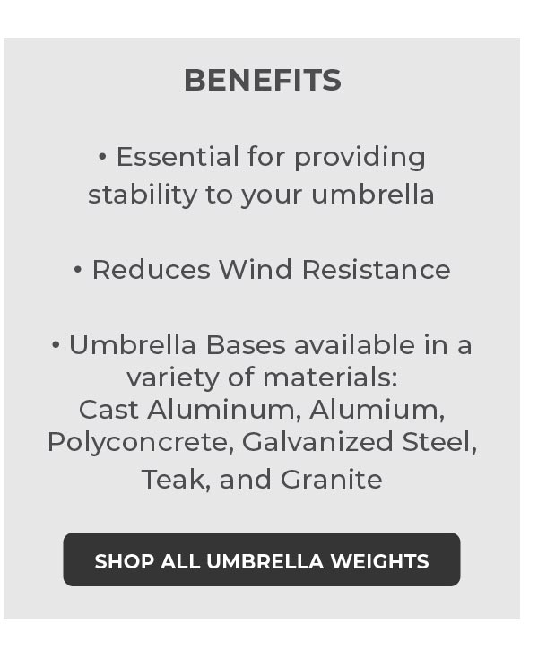 Treasure garden umbrella base