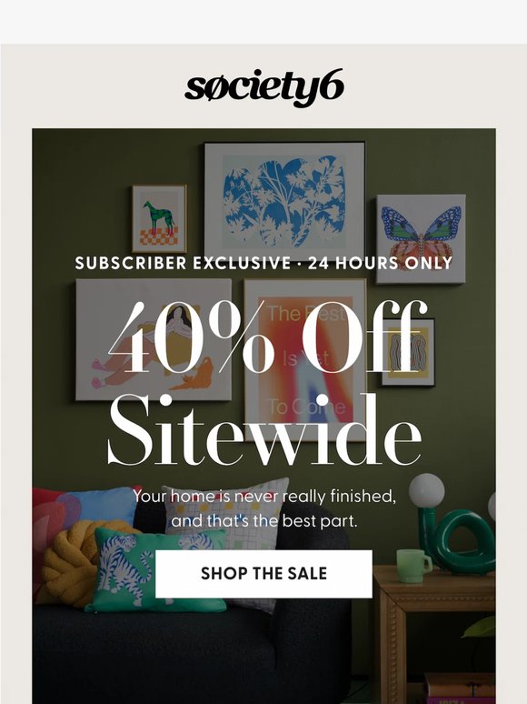Just for you. 40% off everything. 🎨