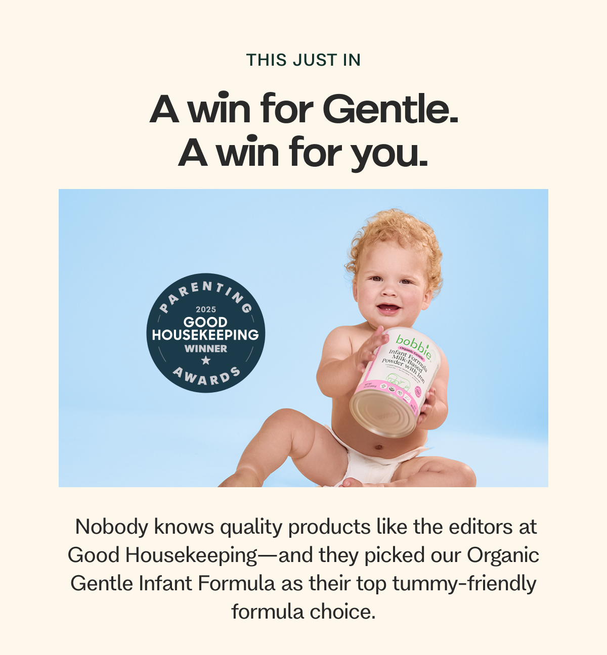 This just in - A win for Gentle. A win for you.