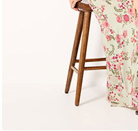 Natural Brown Floral Satin Maxi Dress