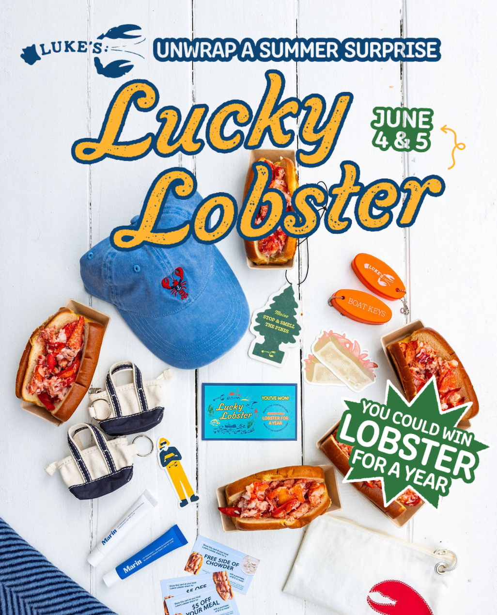 PHOTO OF LUCKY LOBSTER PRIZES 
