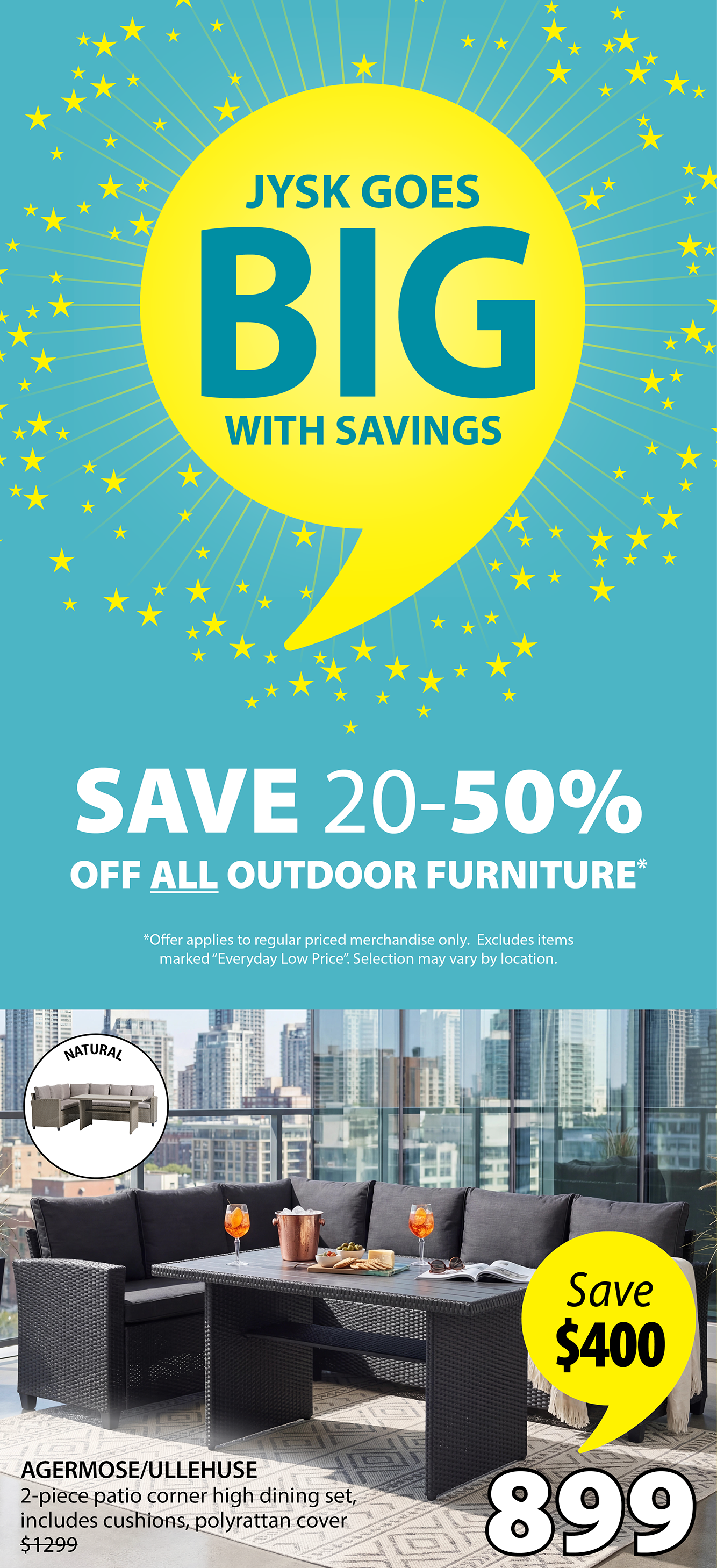 SAVE 20-50% OFF ALL OUTDOOR FURNITURE* | AGERMOSE Save $400