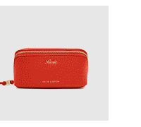 Fold-Out Mirror Makeup Bag in Deep Orange