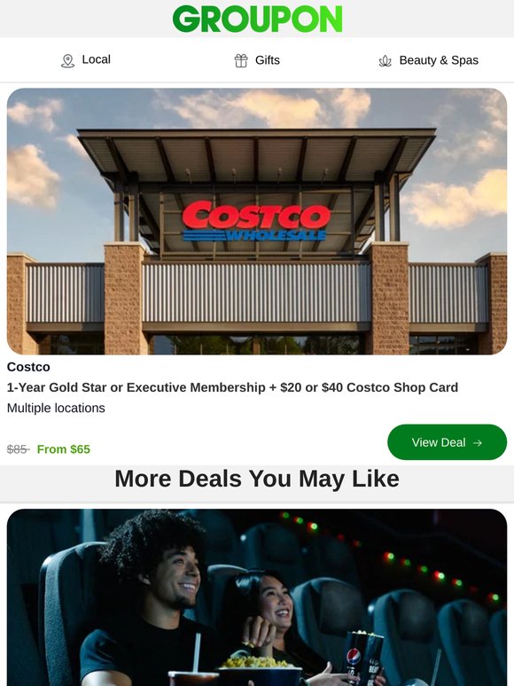 Costco Membership + $45 Shop Card from $65