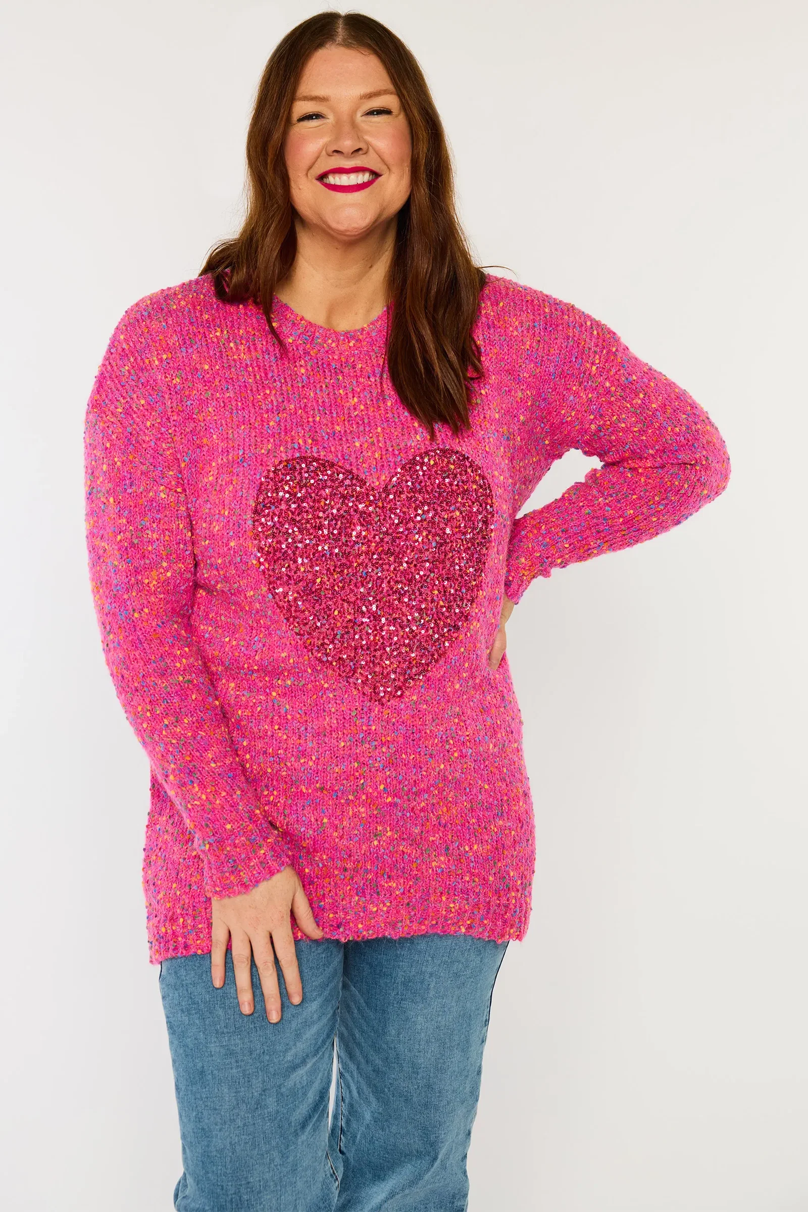 Image of Cathy Pink Marle Knit