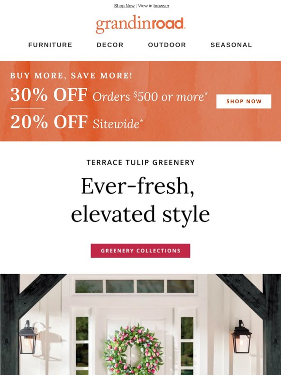 20% Off Sitewide + 30% Off Your Order of $500+