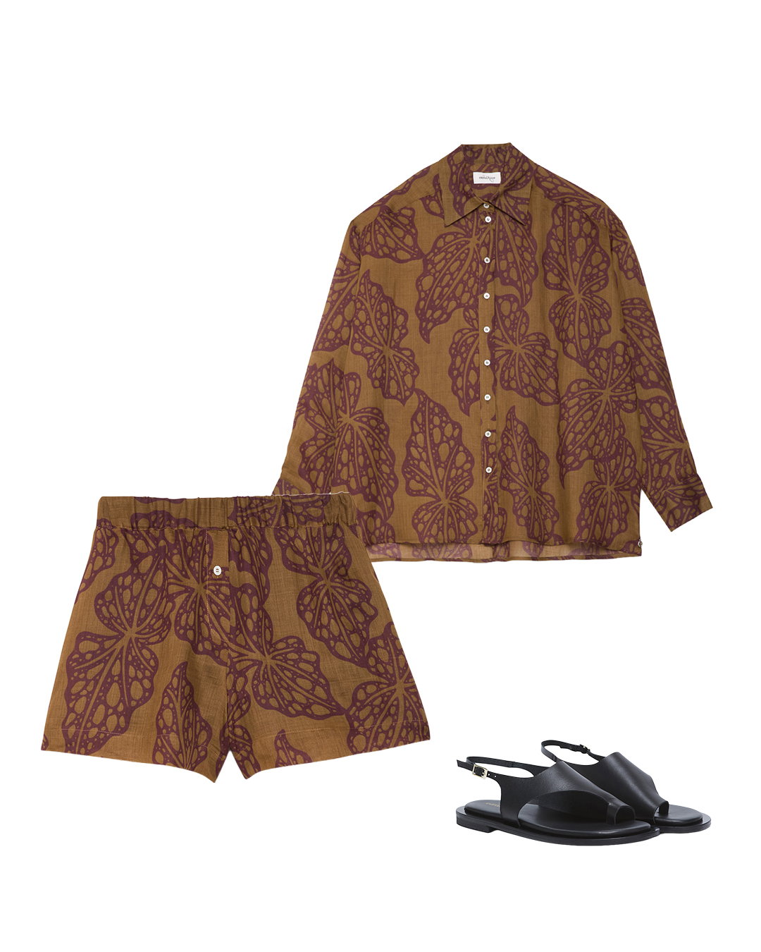 Shorts in ramiè stampato