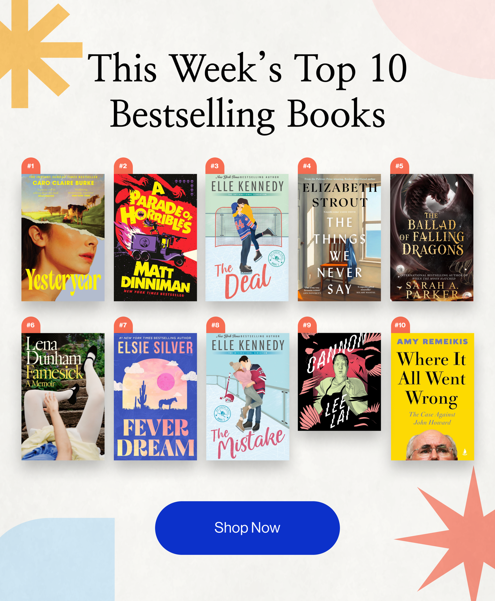 This Week's Top 10 Bestselling Books