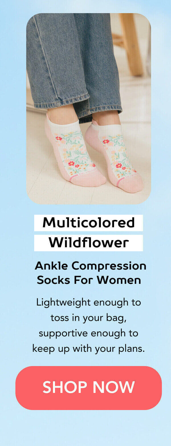 Multicolored Wildflower | Ankle Compression Socks For Women   Lightweight enough to toss in your bag, supportive enough to keep up with your plans. 
