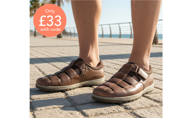 Pegasus Leather Wide Fit Sandal Shoe - MJ071