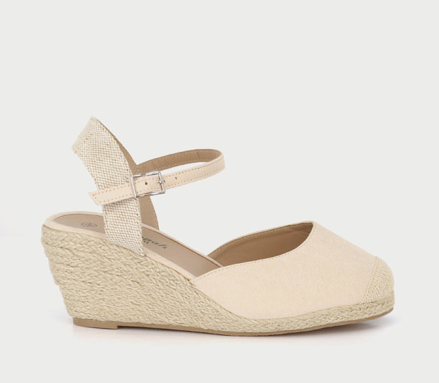 Wide EE Fit Mock Suede Espadrille Shoe - LJ973