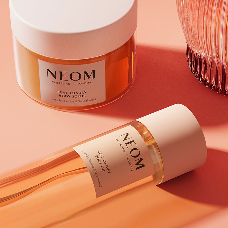 NEOM Wellbeing Real Luxury Body Scrub & Body Oil Duo