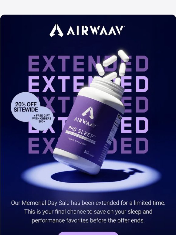 EXTENDED: 20% off sitewide