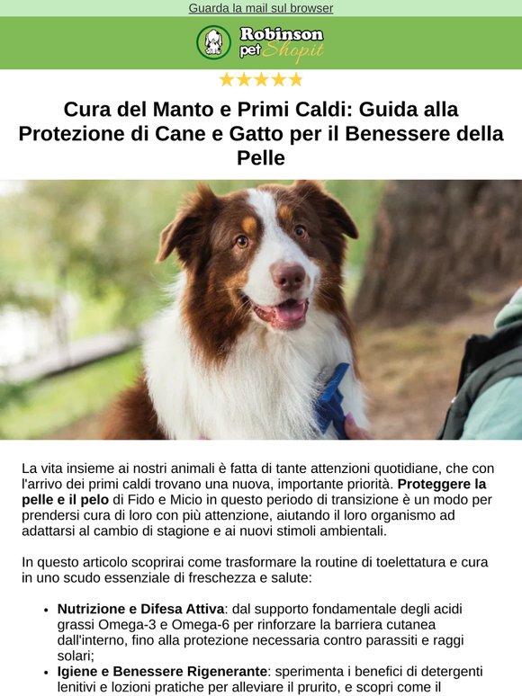 🐾 Primi Caldi? Proteggi Pelle e Manto di Cane e Gatto